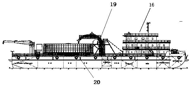 Active rolling and transporting device of cables for submarine cable laying