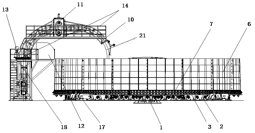 Active rolling and transporting device of cables for submarine cable laying