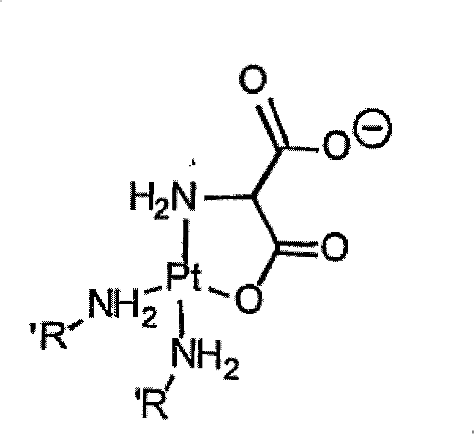 O,O'-amino malonate and N, O-amino malonate platinum complex compound