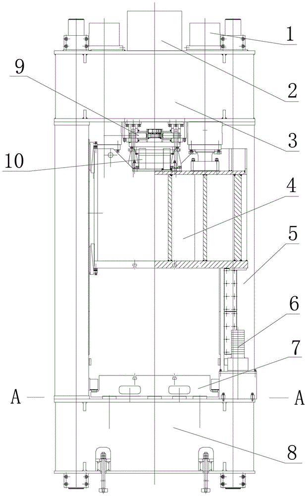 Large steam turbine blade trimming hydraulic press