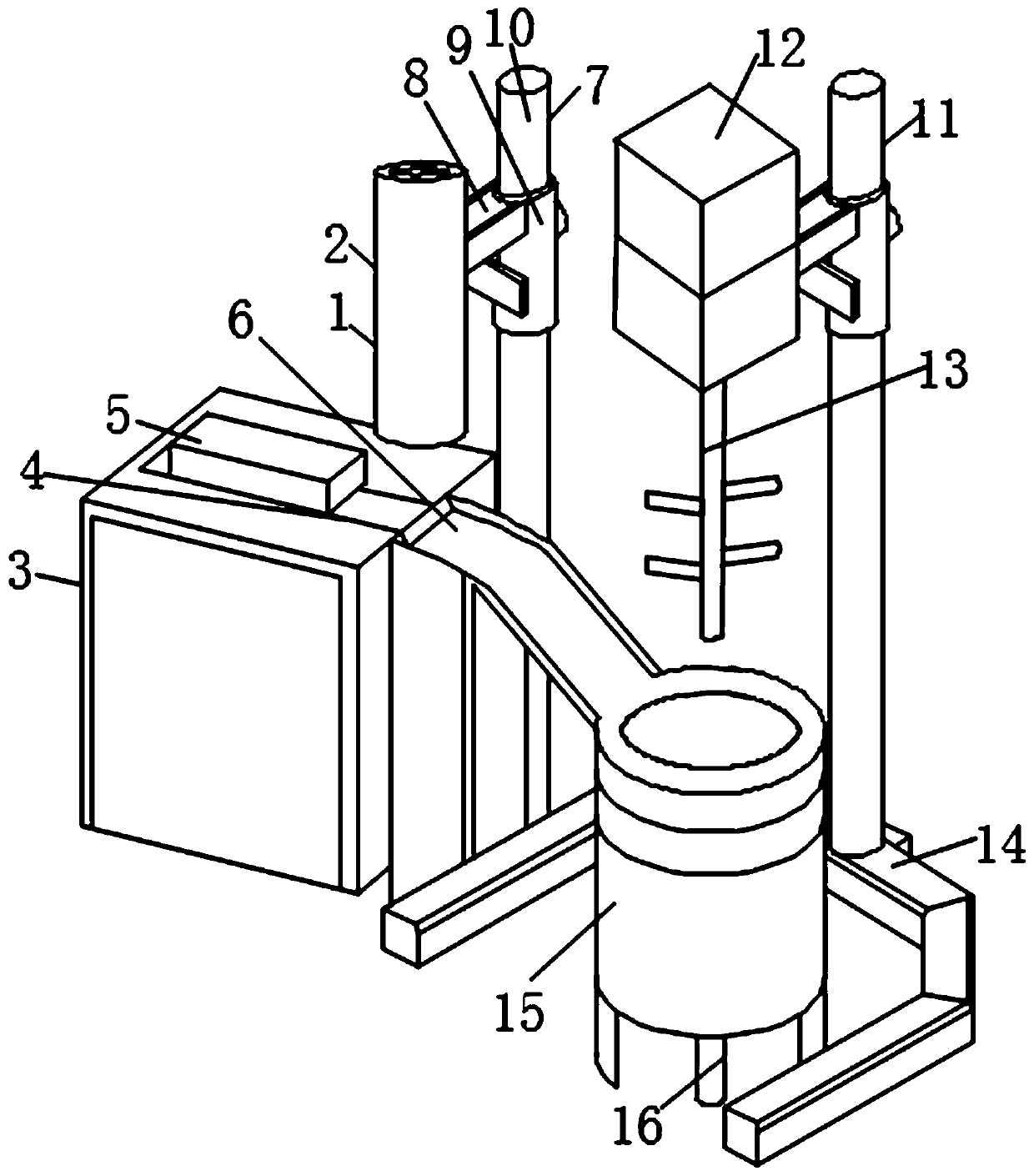 Stirring and puffing device for konjak vegetarian cattle stomach