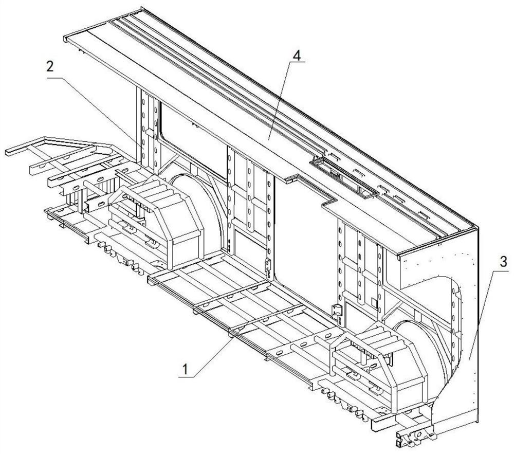 Virtual rail train body structure