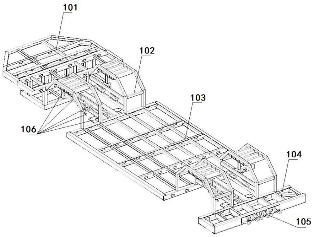 Virtual rail train body structure