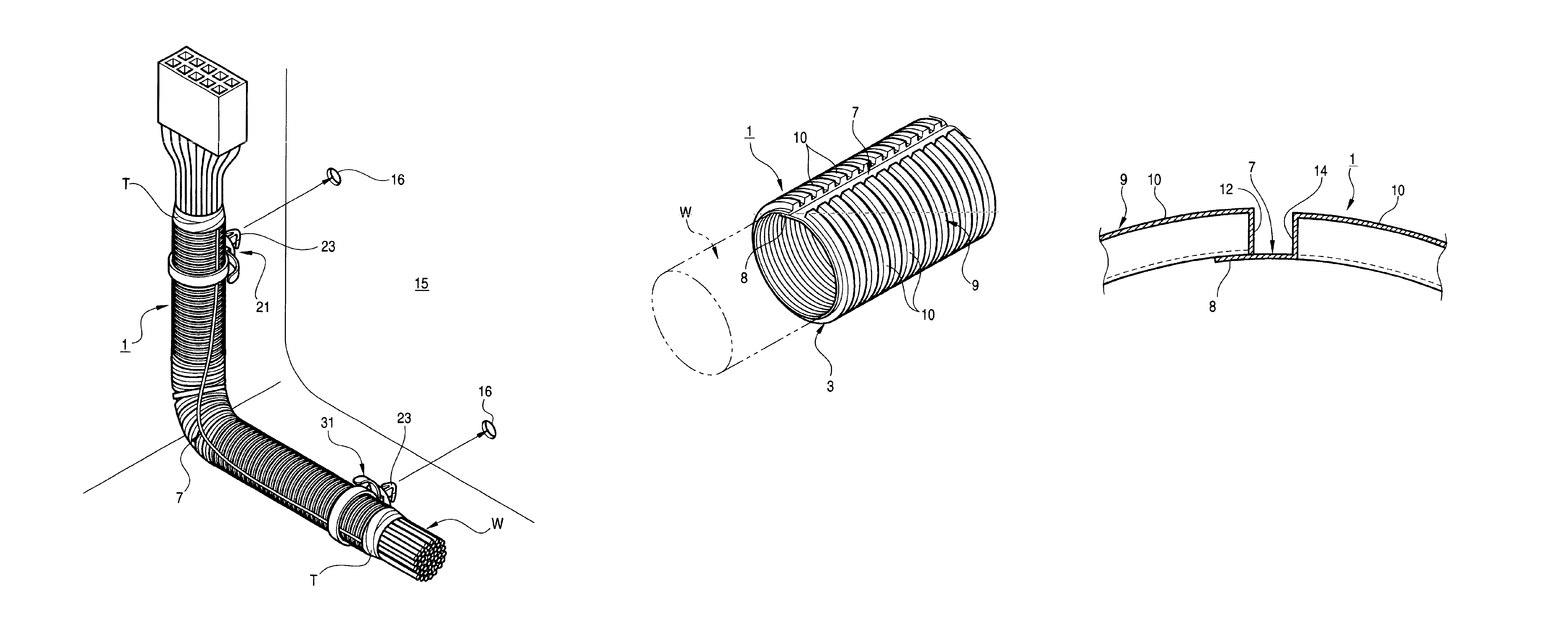 Corrugated tube-mounting structure