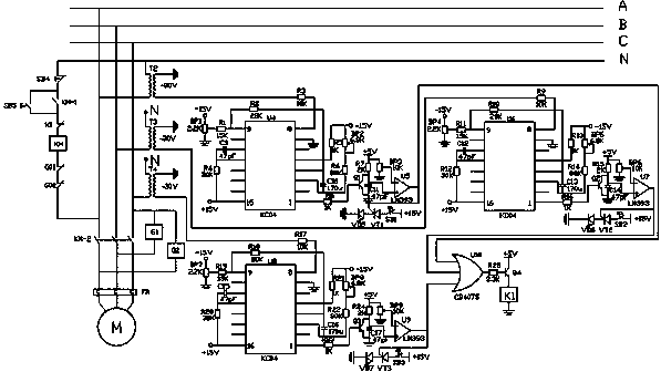 Default-phase-preventing, overvoltage-preventing and interference-preventing automatic protector of motor and protection method thereof