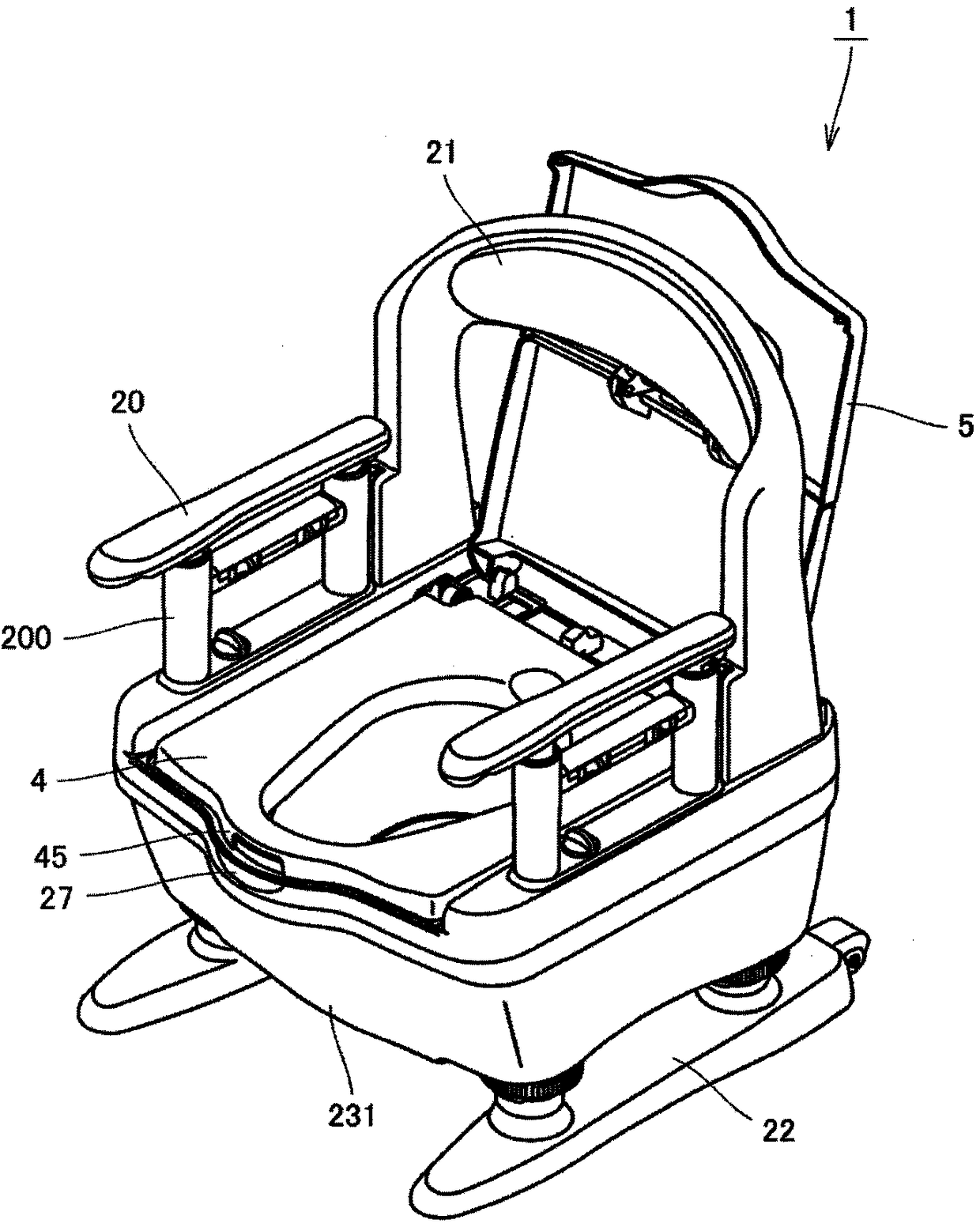 Toilet seat and portable toilet provided with the same