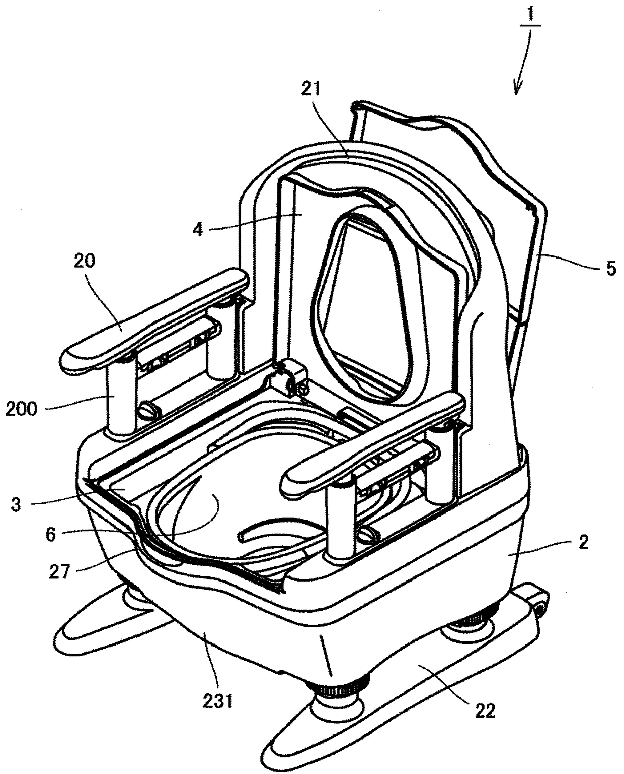 Toilet seat and portable toilet provided with the same