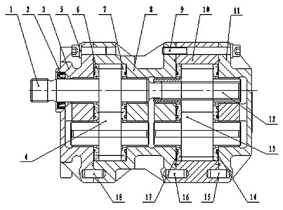 Double-oil-outlet speed variable gear pump