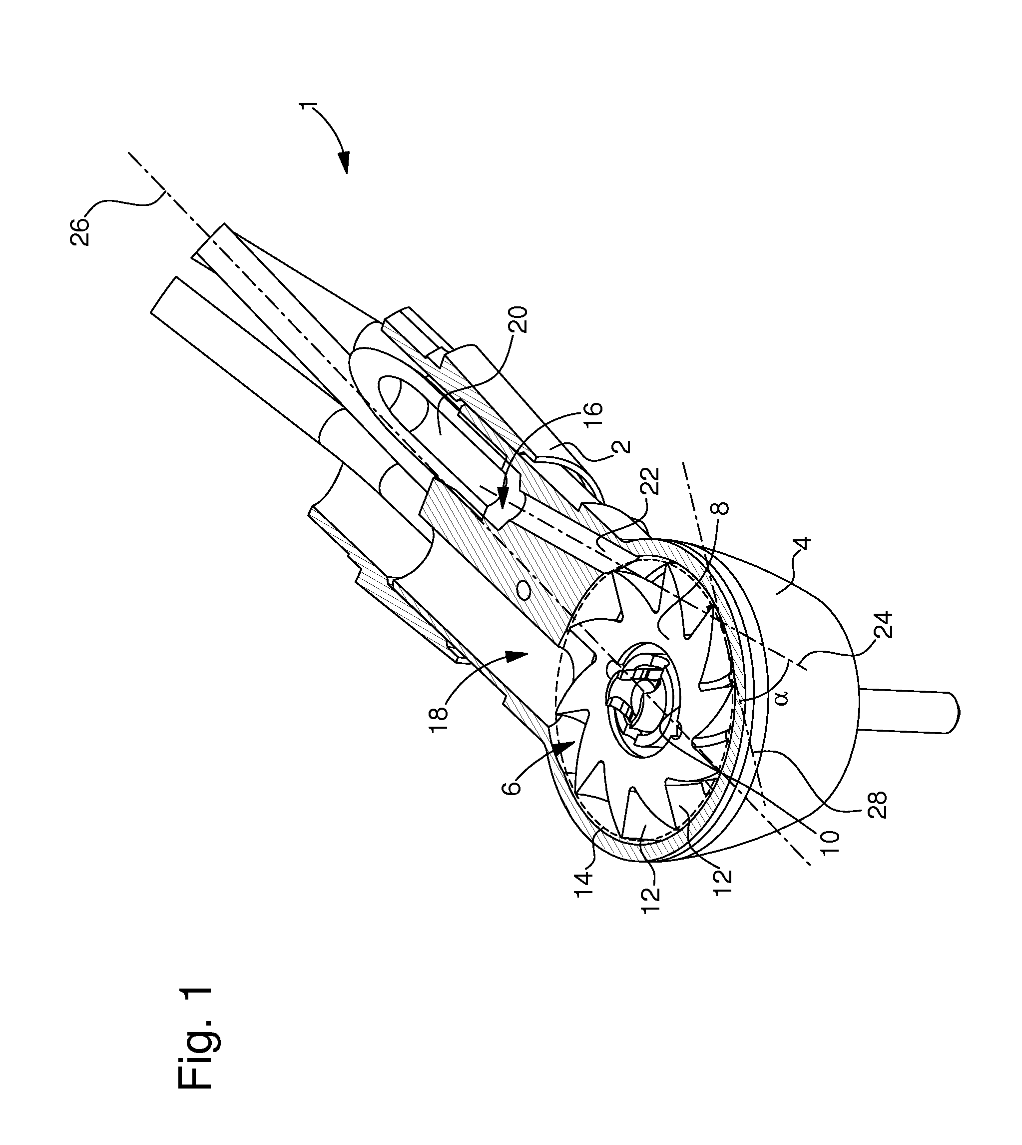 Dental or surgical compressed air handpiece and turbine for such a handpiece