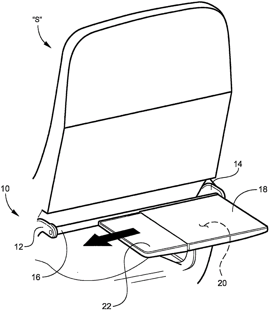 Laterally-expanding tray table