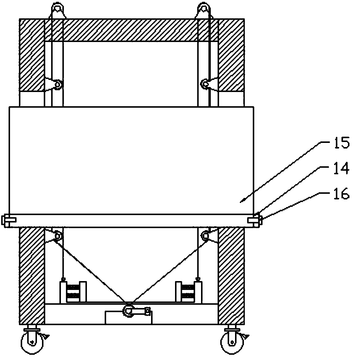 Novel switchboard cabinet lifting and mounting auxiliary device