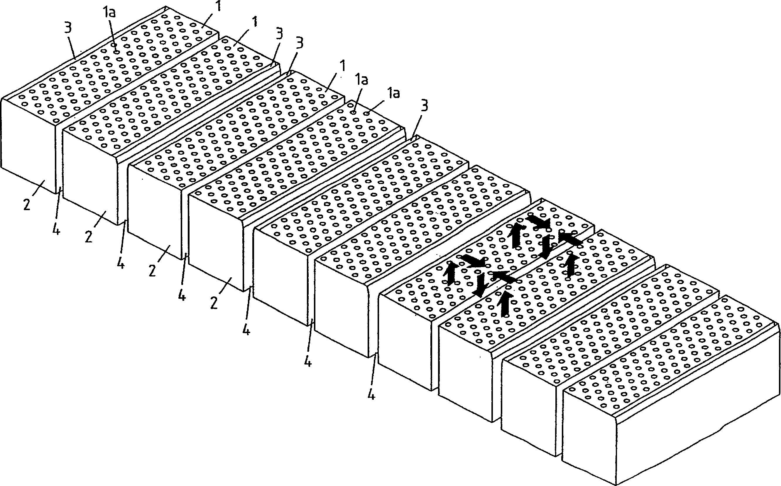 Nozzle system for processing netted material