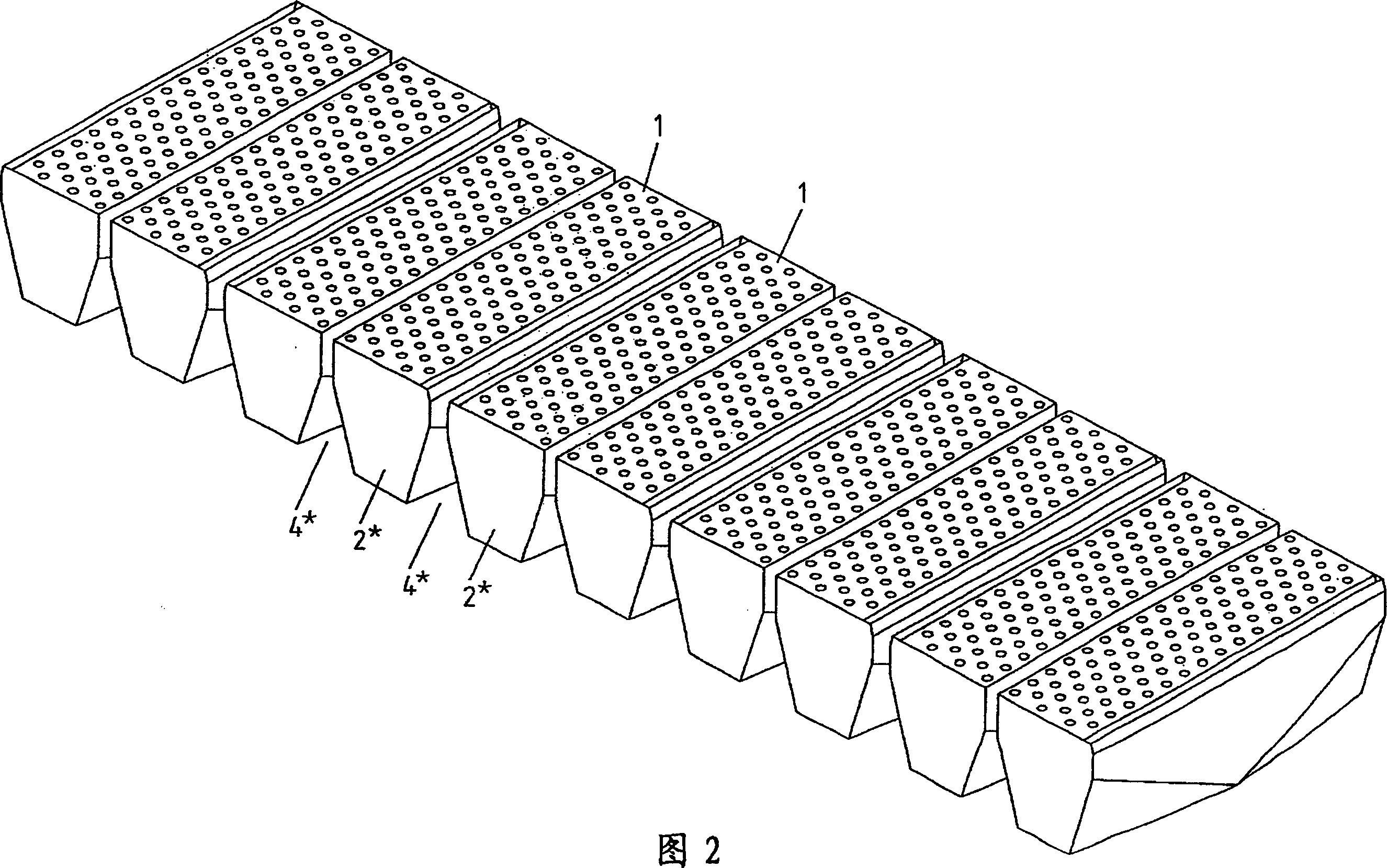 Nozzle system for processing netted material