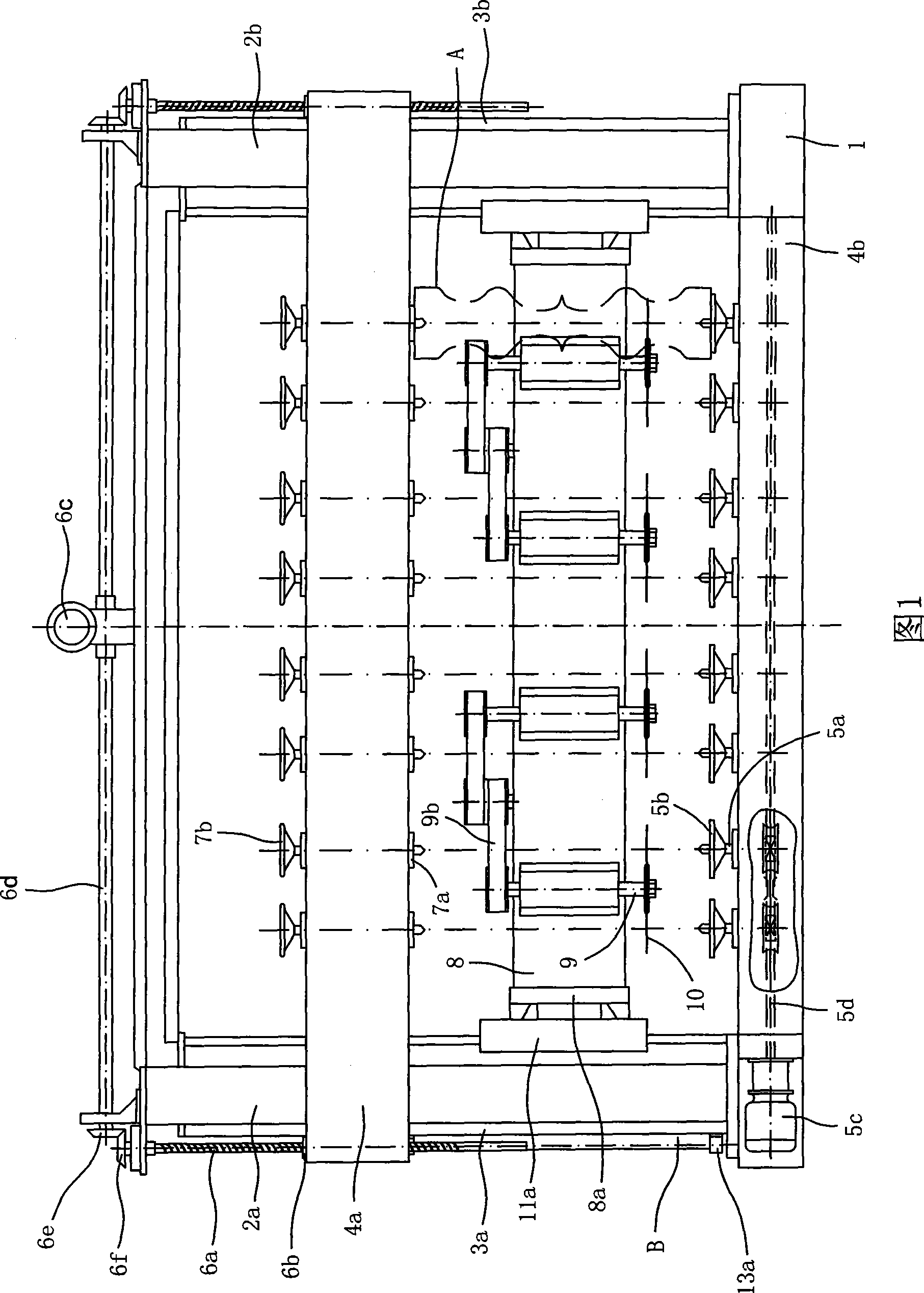 Multiheaded cylinder type stone profiling machine