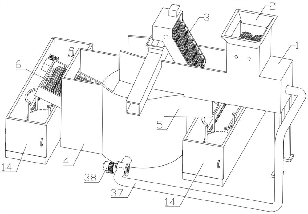 Crushing and sorting device for building