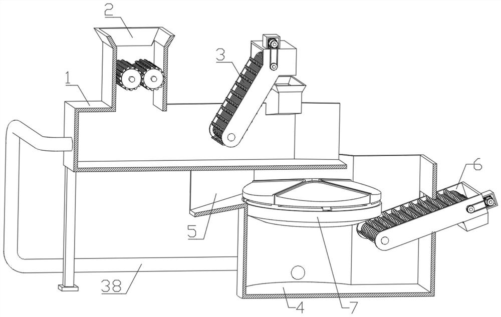Crushing and sorting device for building