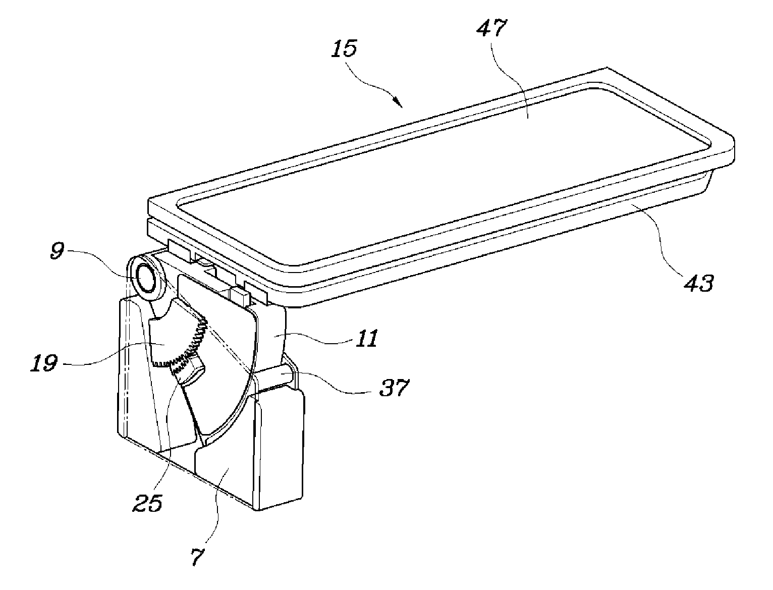 Table apparatus for rear seat passengers