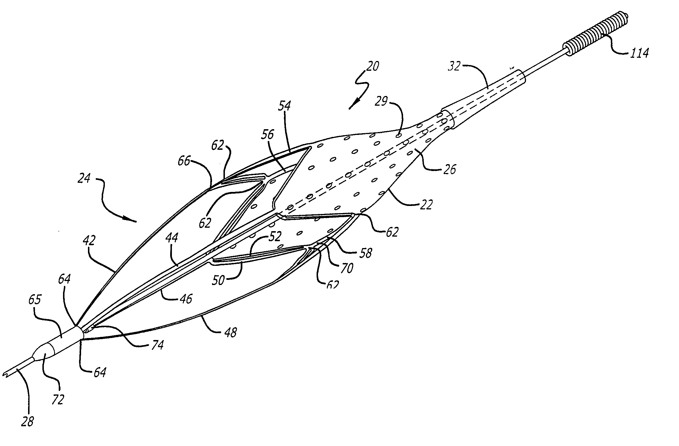 Expandable cages for embolic filtering devices