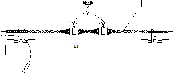 Mounting method for optical cable tackle suspension and accessories thereof based on two single-wheel tackles
