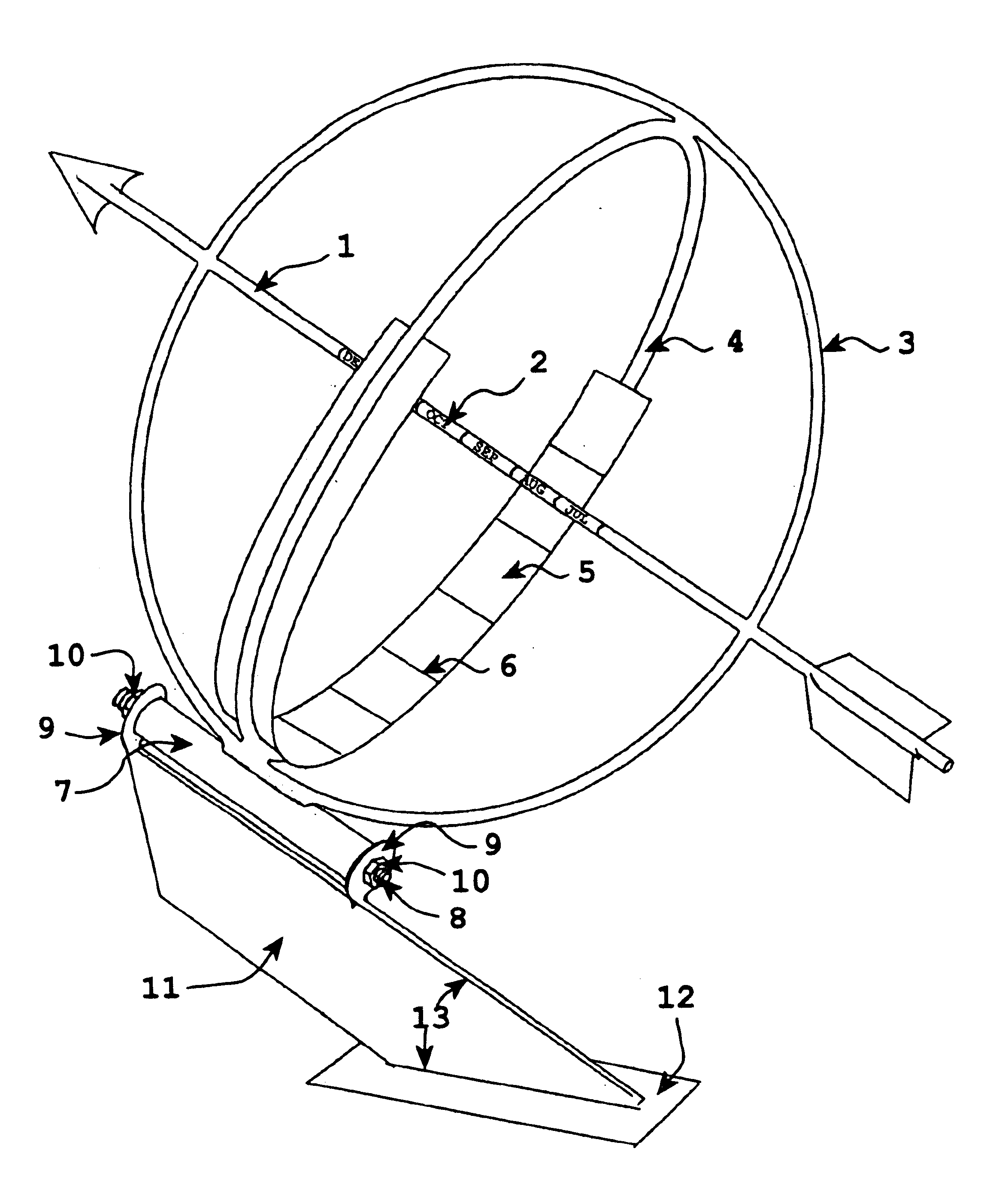 Equatorial sundial with simple time and date interpretation