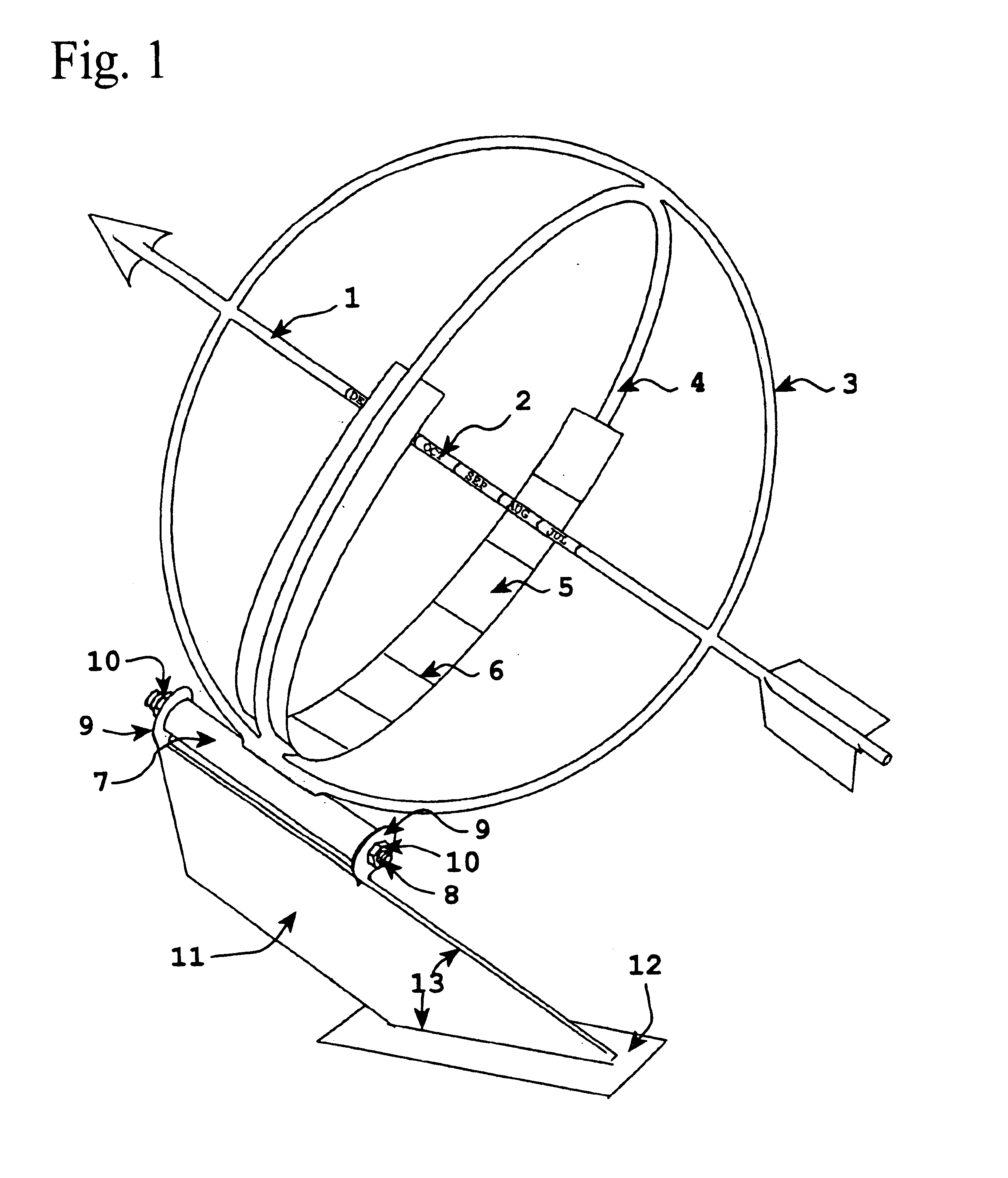 Equatorial sundial with simple time and date interpretation