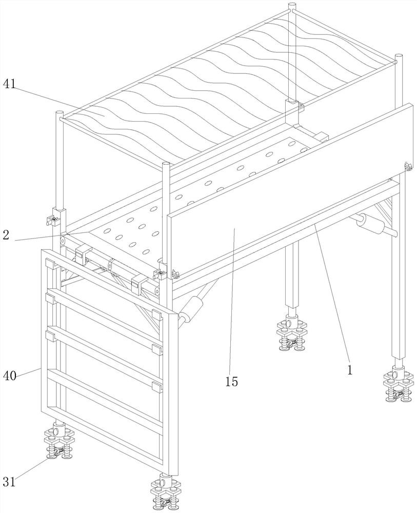 Scaffold safety protection device for constructional engineering