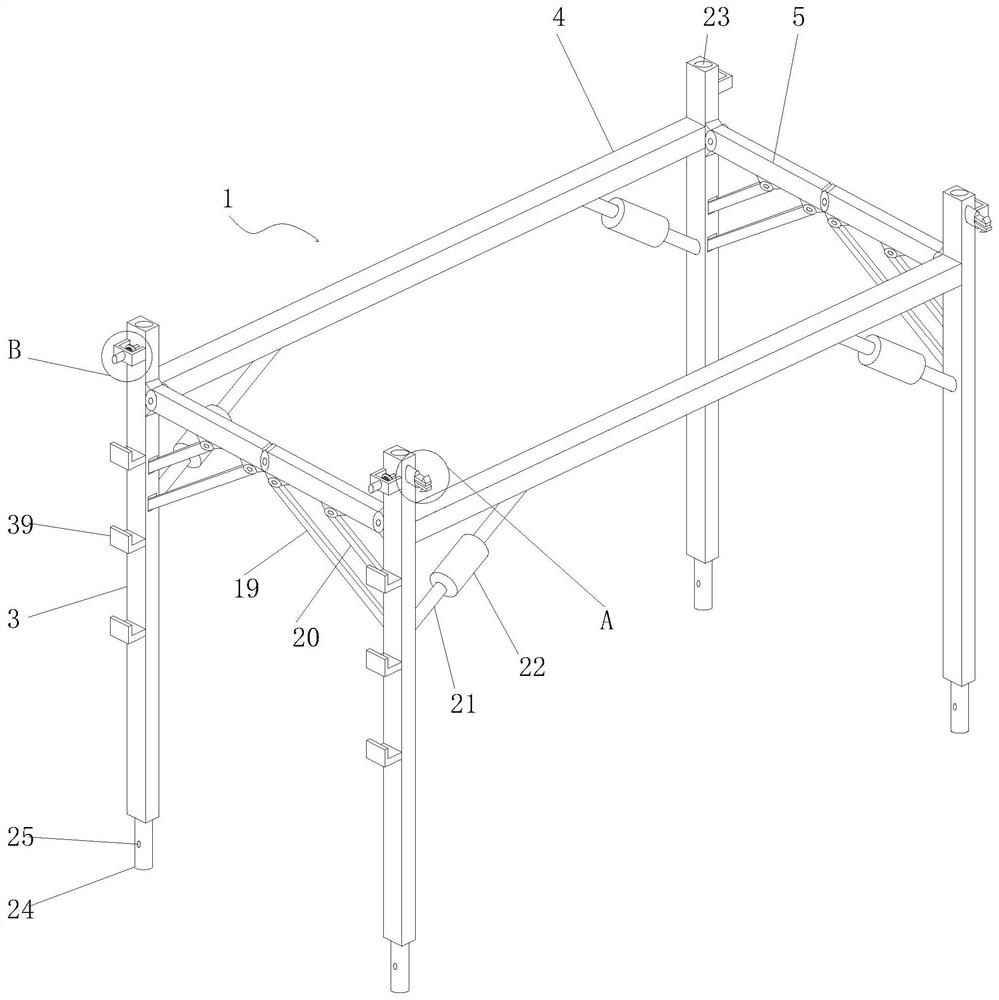 Scaffold safety protection device for constructional engineering