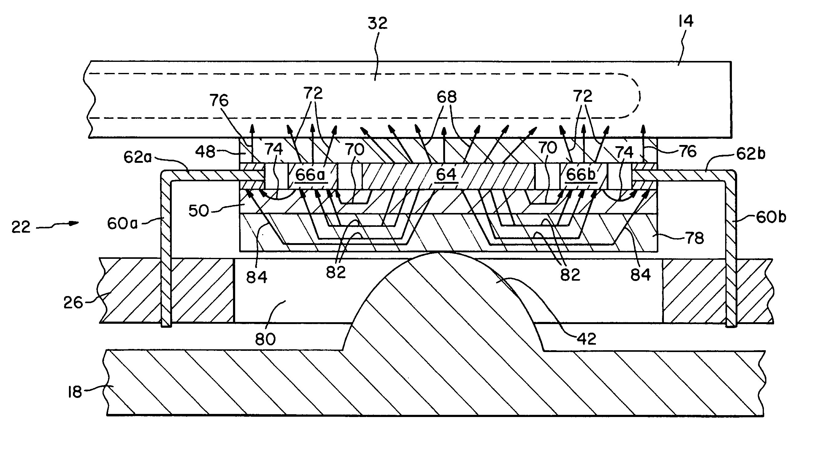 High power electronic package with enhanced cooling characteristics