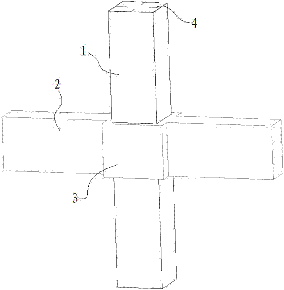 Compound type joint of concrete filled square steel column and concrete beam and construction method thereof