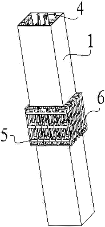 Compound type joint of concrete filled square steel column and concrete beam and construction method thereof