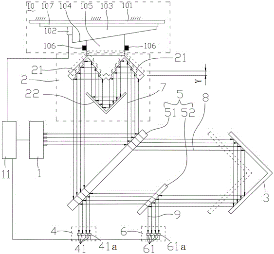 Magnetic micro displacement platform-type cascade step angle reflector laser interferometer, calibration method and measurement method