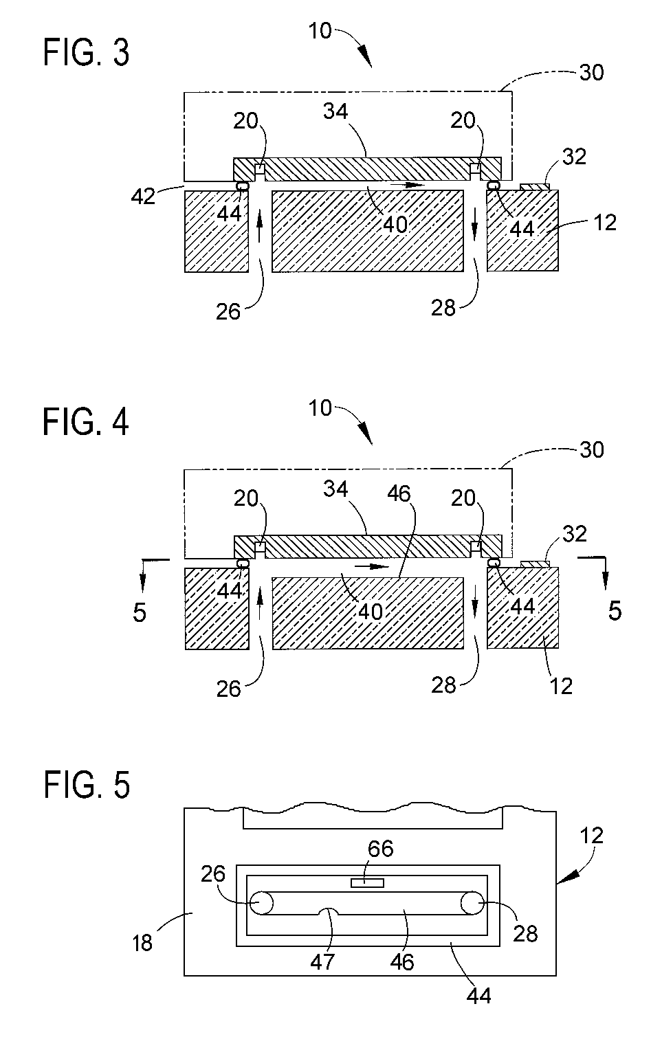 Fluid sensing device with integrated bypass and process therefor