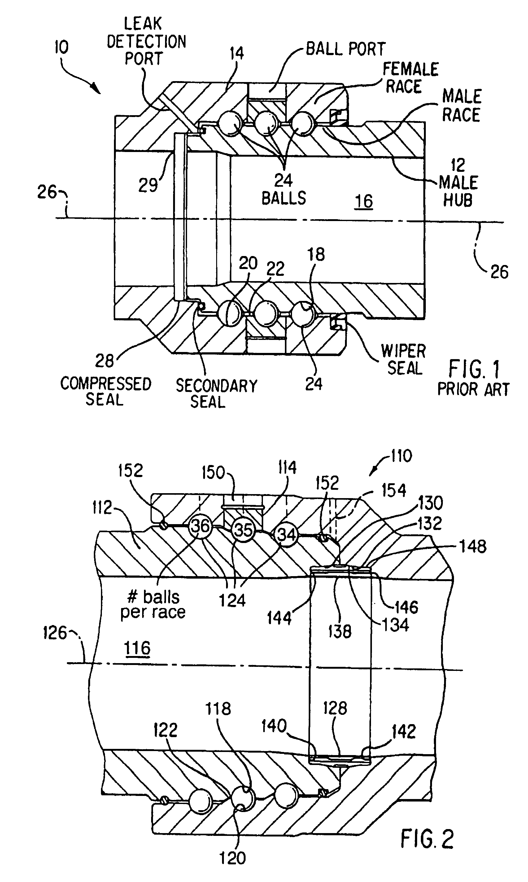 Swivel joint with stepped bearing races