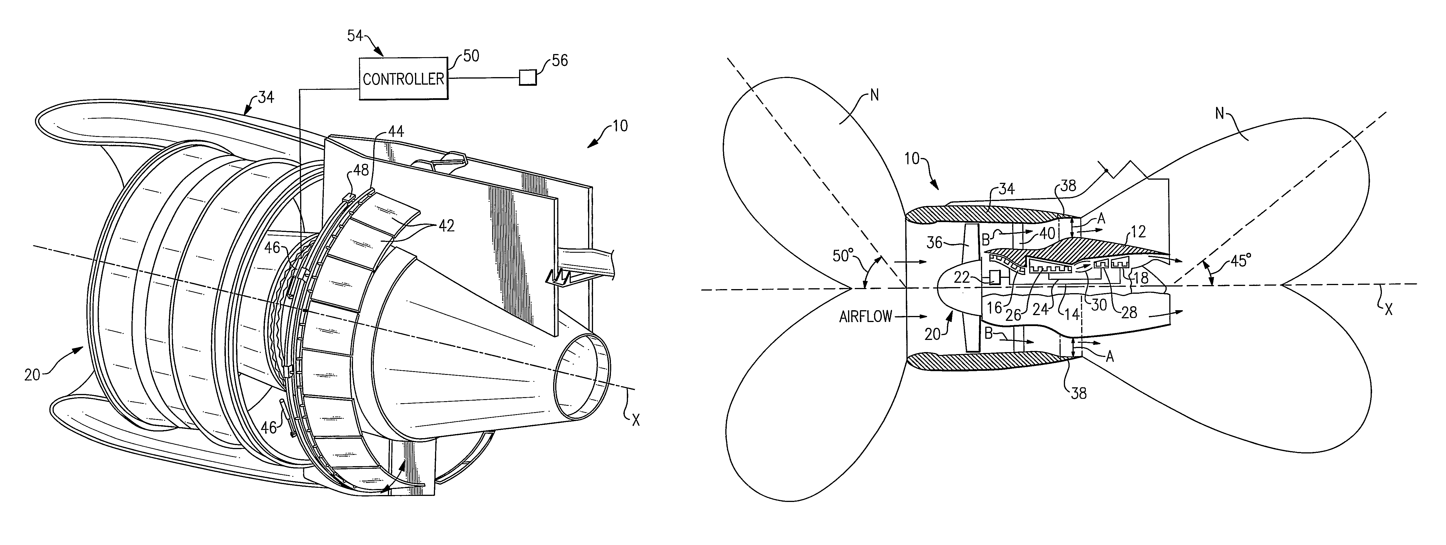 Variable area nozzle assisted noise control of a gas turbine engine