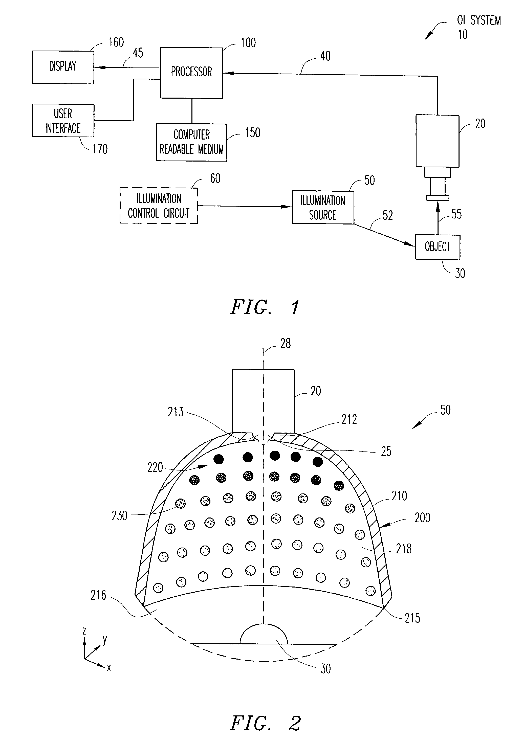 Optical inspection system, illumination apparatus and method for use in imaging specular objects based on illumination gradients