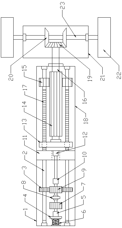 Mechanical driving type double-disc heading device used for heading machine