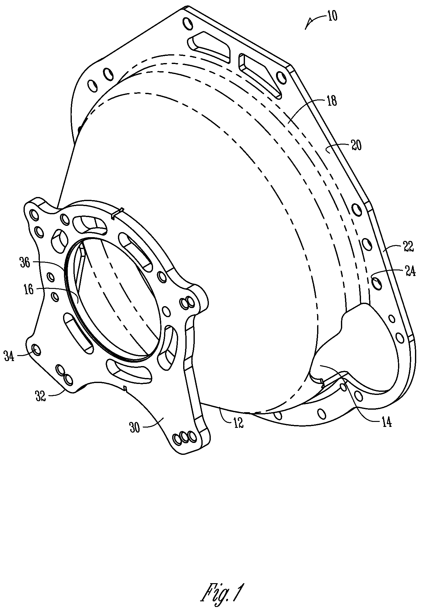 Method to provide a universal bellhousing between an engine and transmission of a vehicle