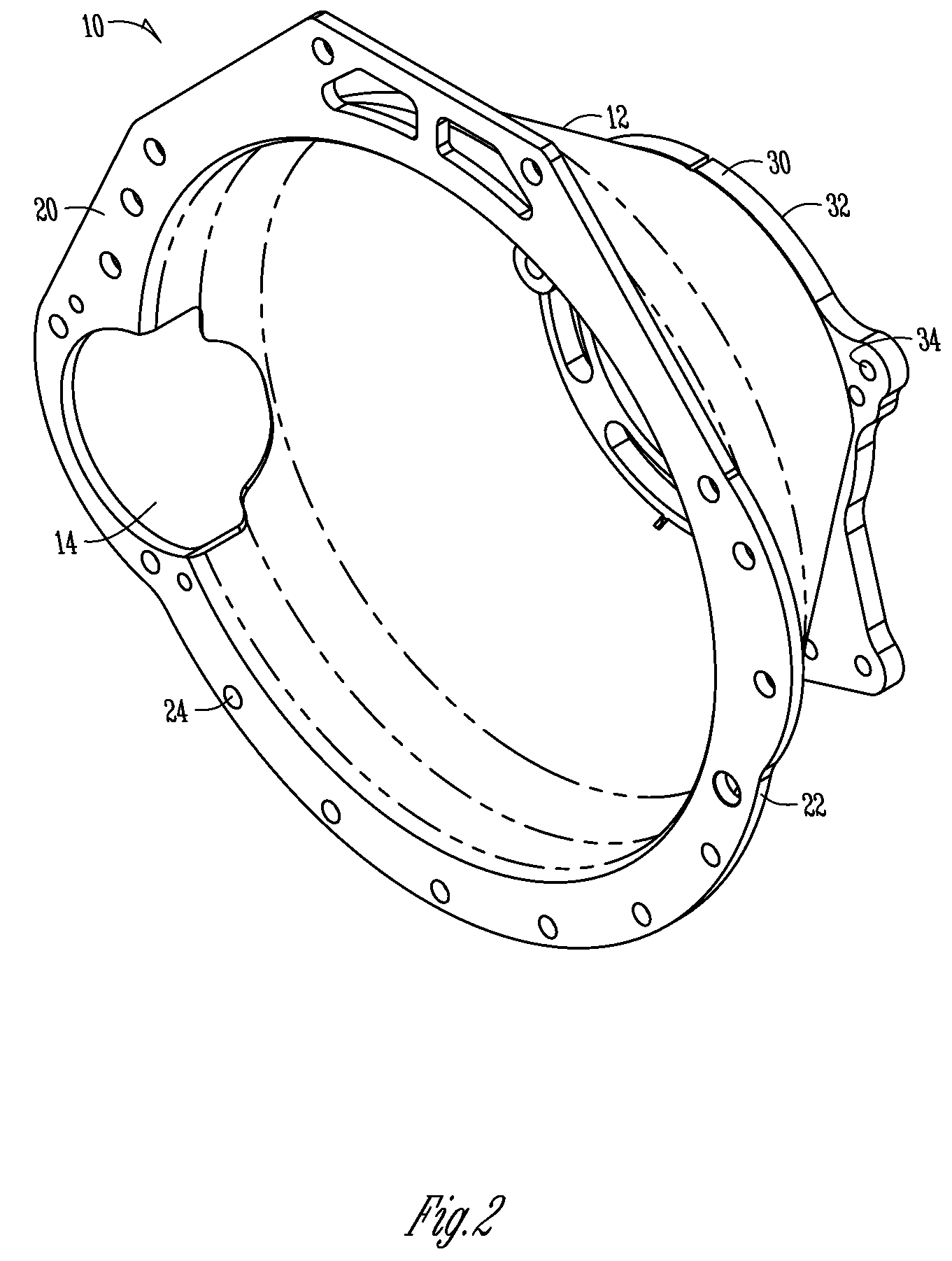 Method to provide a universal bellhousing between an engine and transmission of a vehicle