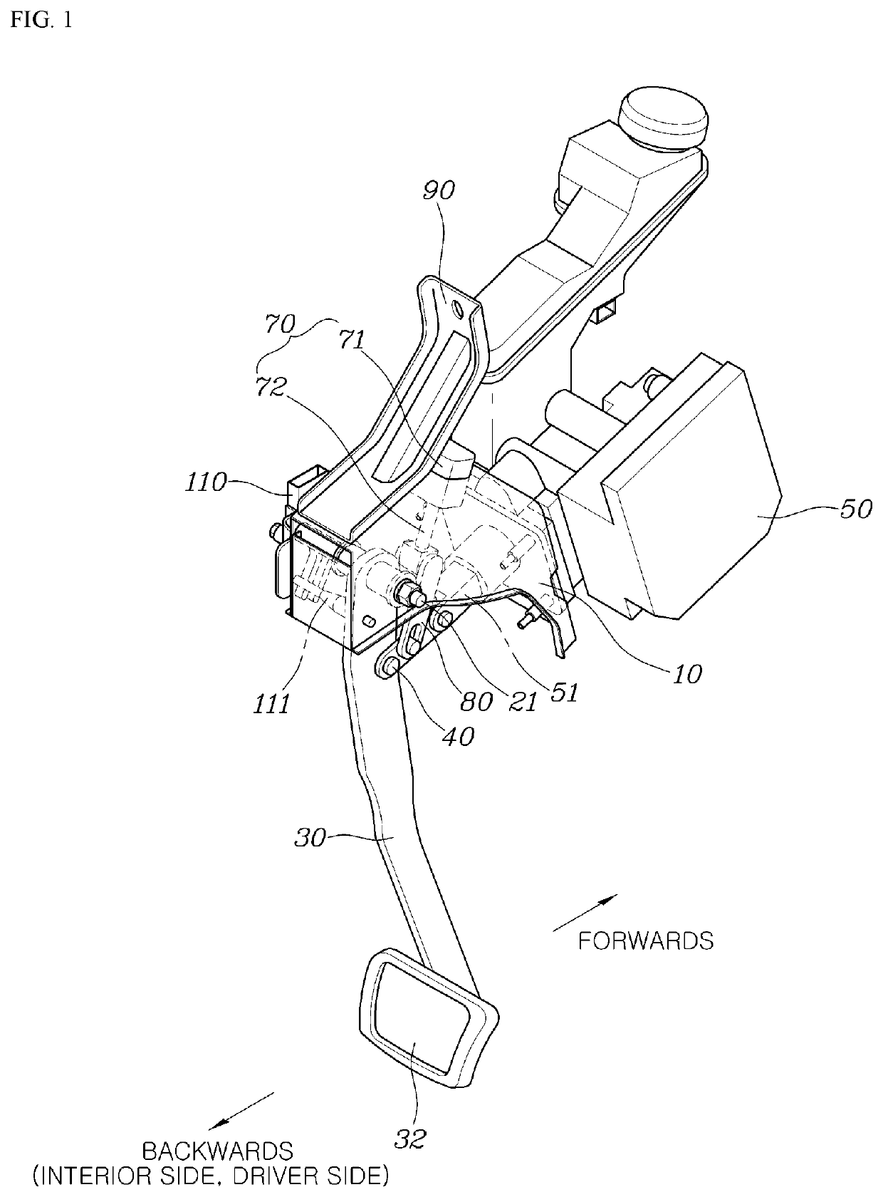 Foldable brake pedal device for autonomous vehicle