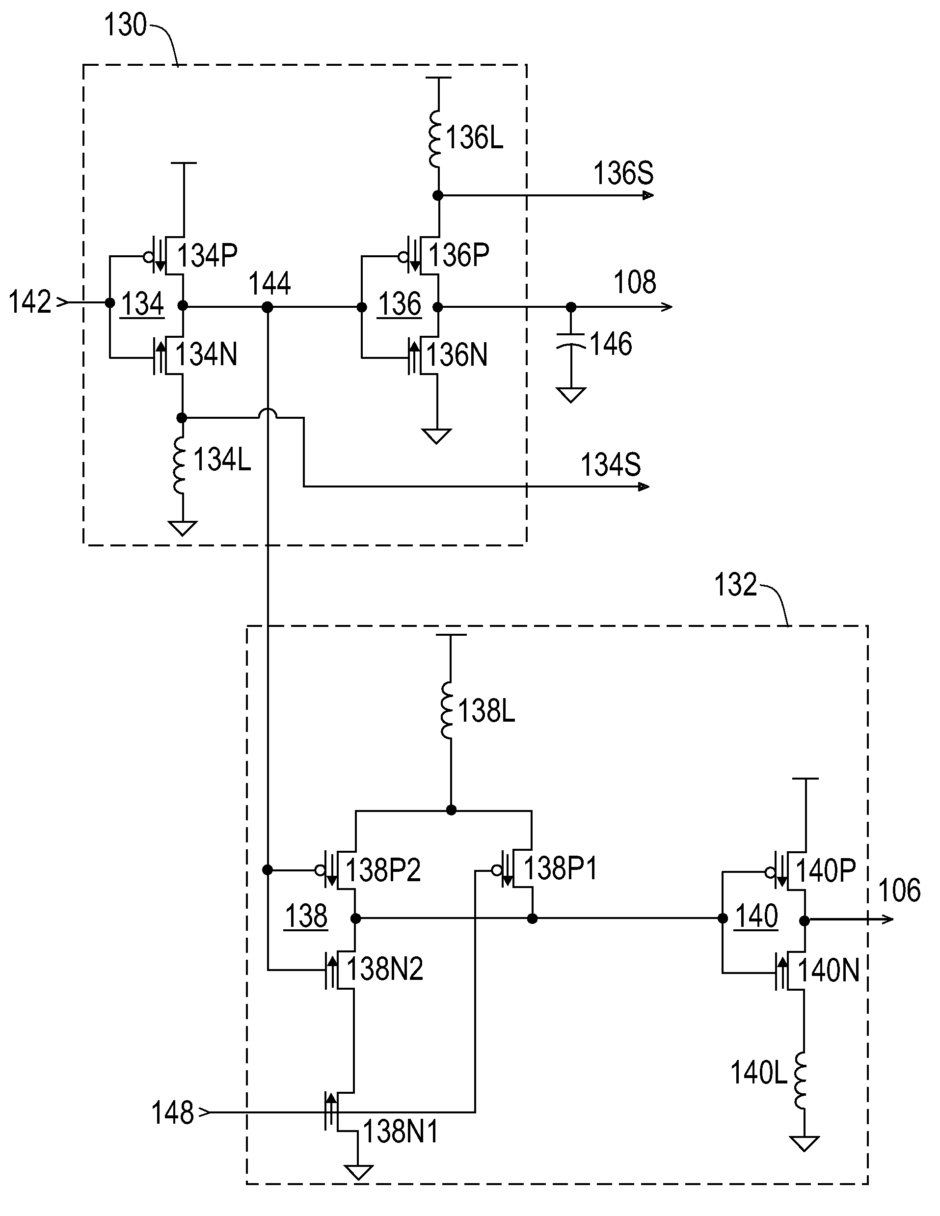 Local clock buffer (LCB) with asymmetric inductive peaking