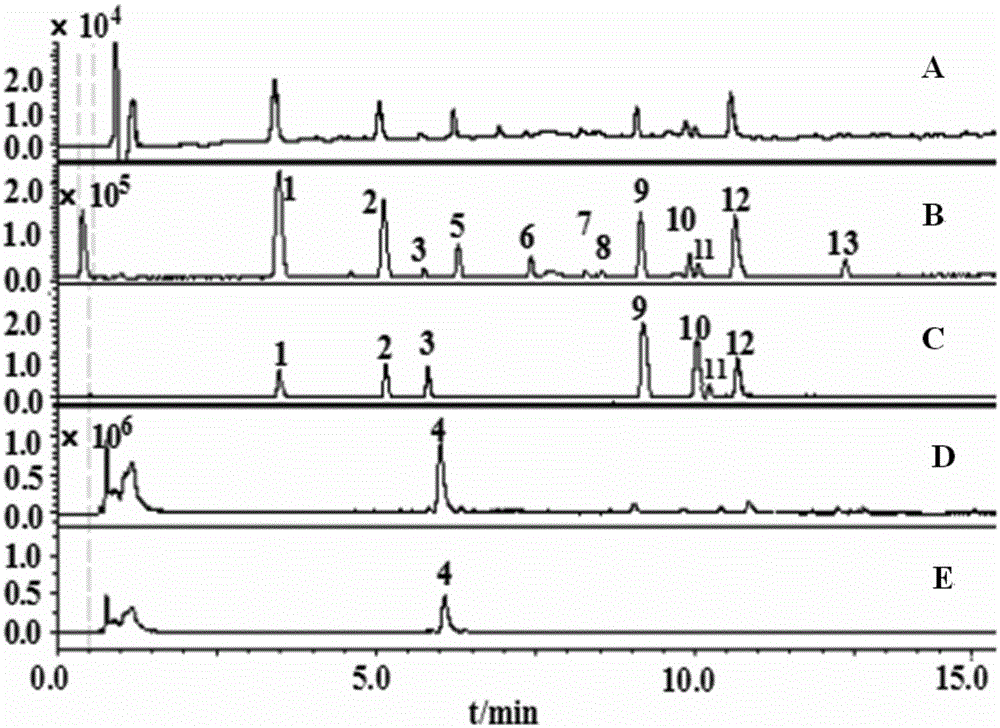 Chemical component identification and active component screening method of Shenxiong glucose injection