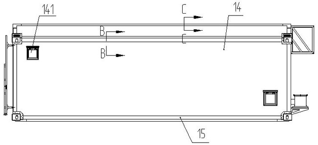 Lightweight electromagnetic shielding square cabin and preparation process thereof