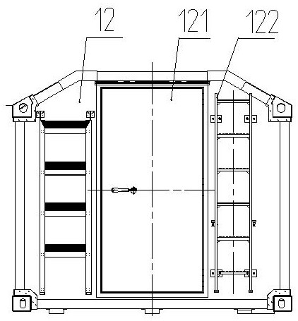 Lightweight electromagnetic shielding square cabin and preparation process thereof