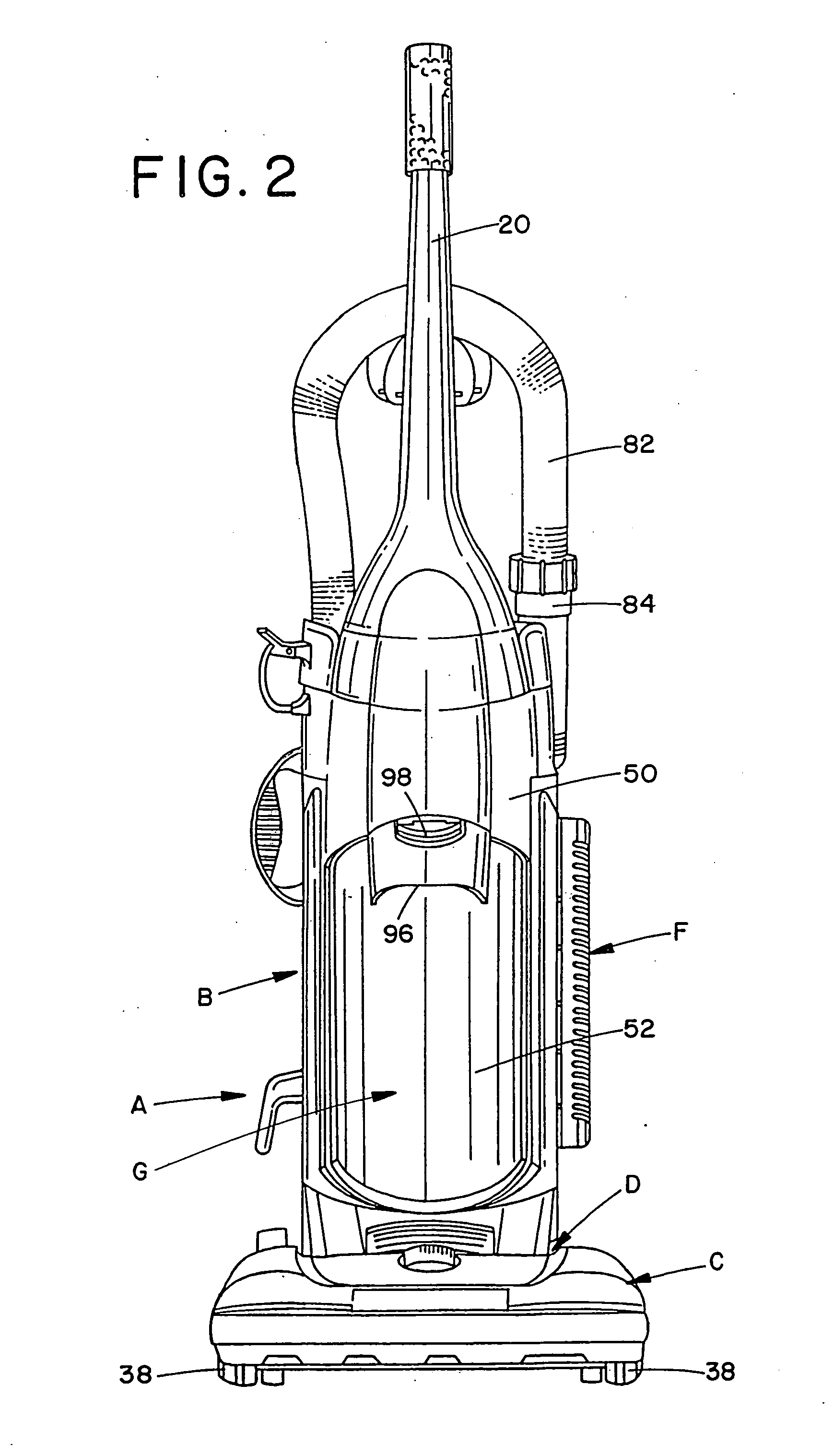 Upright vacuum cleaner with cyclonic airflow