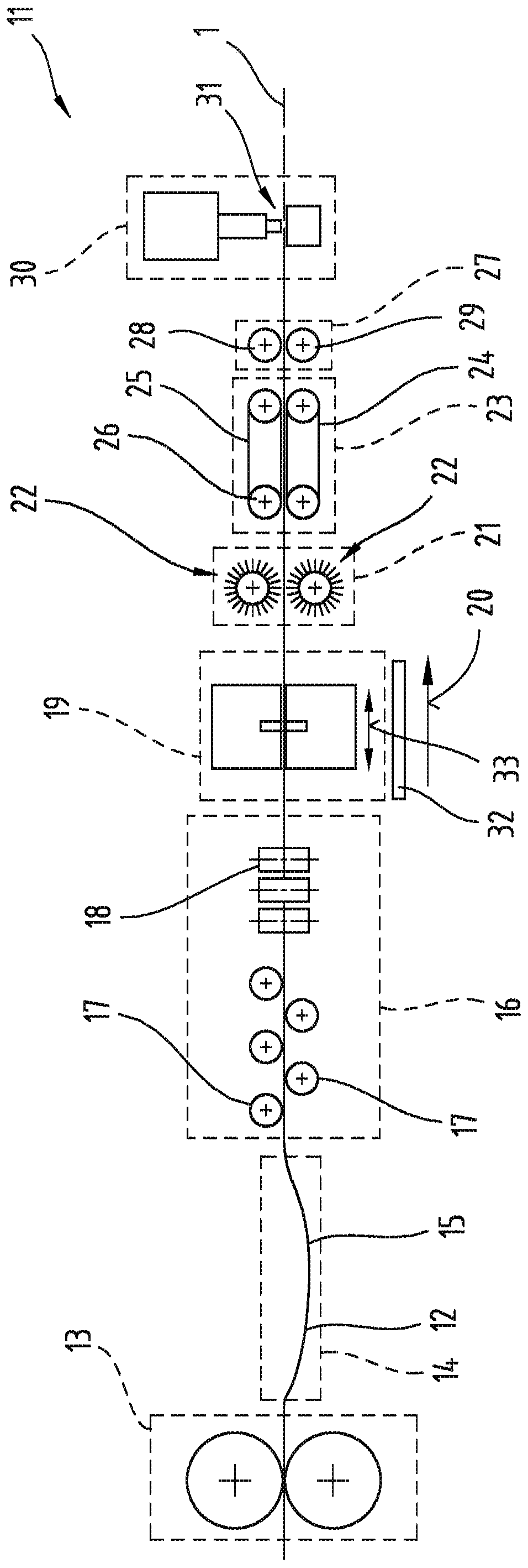 Manufacturing installation for producing winding bar for electric motor, and method for producing winding bar