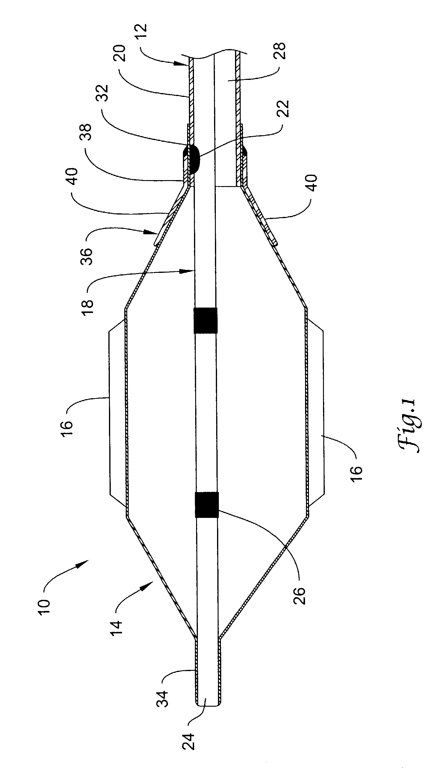 Cutting balloon catheter with improved balloon configuration