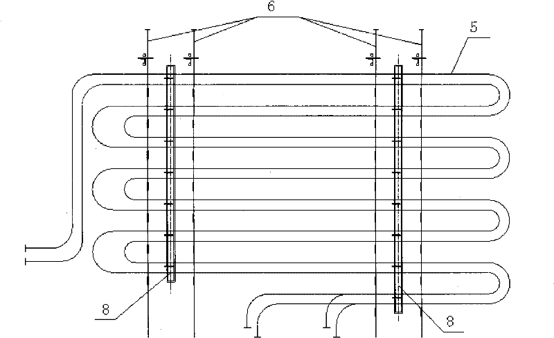 Suspension structure of pendent tube used for S-shaped tube panel