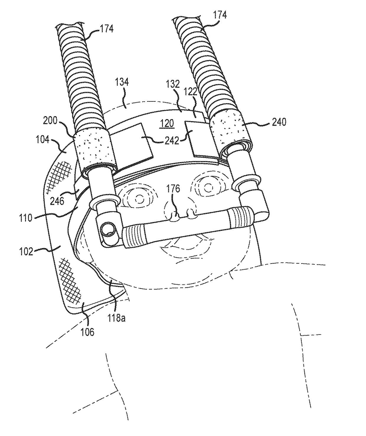 Head positioning aids with attachments for medical devices
