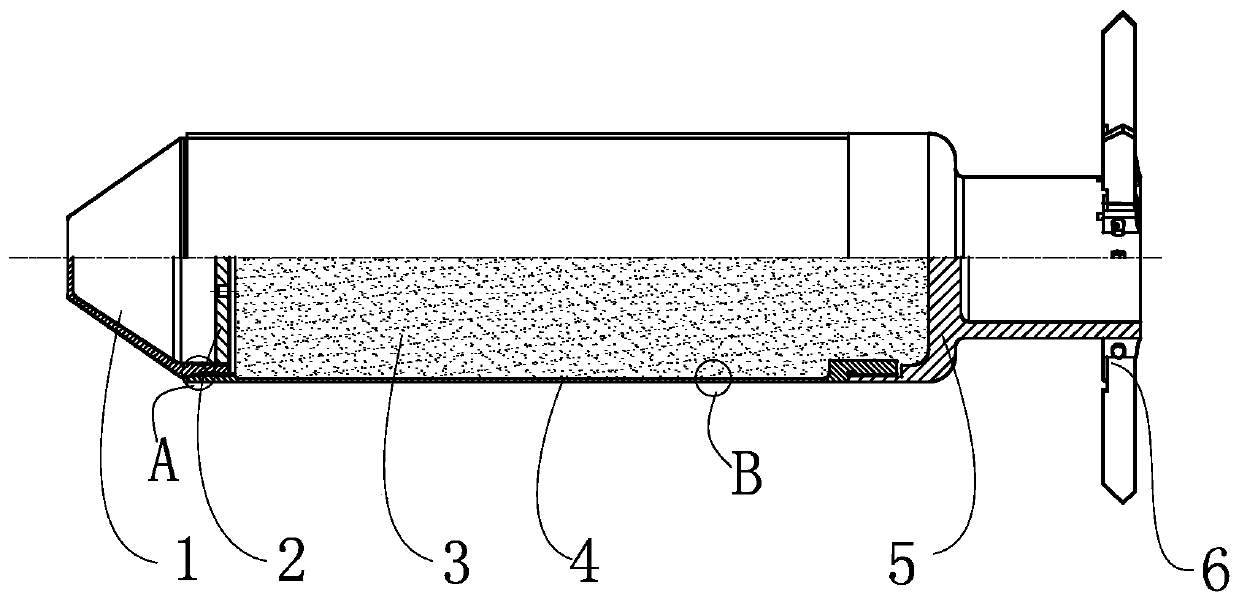 Balance casting filling cracking fire extinguishing bullet