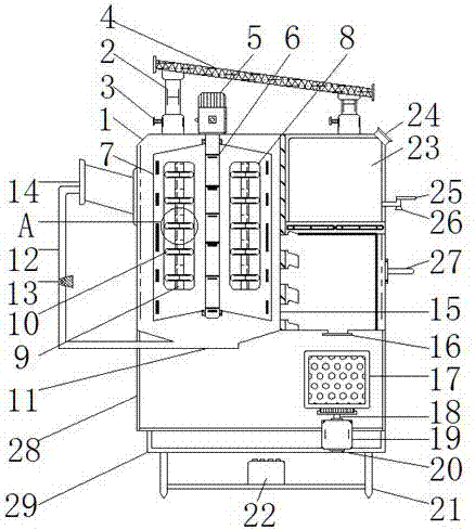 Energy-saving type agricultural fertilizer mixing and application integrated device